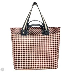 Anthropologie Woven Pink and Black Check Tote